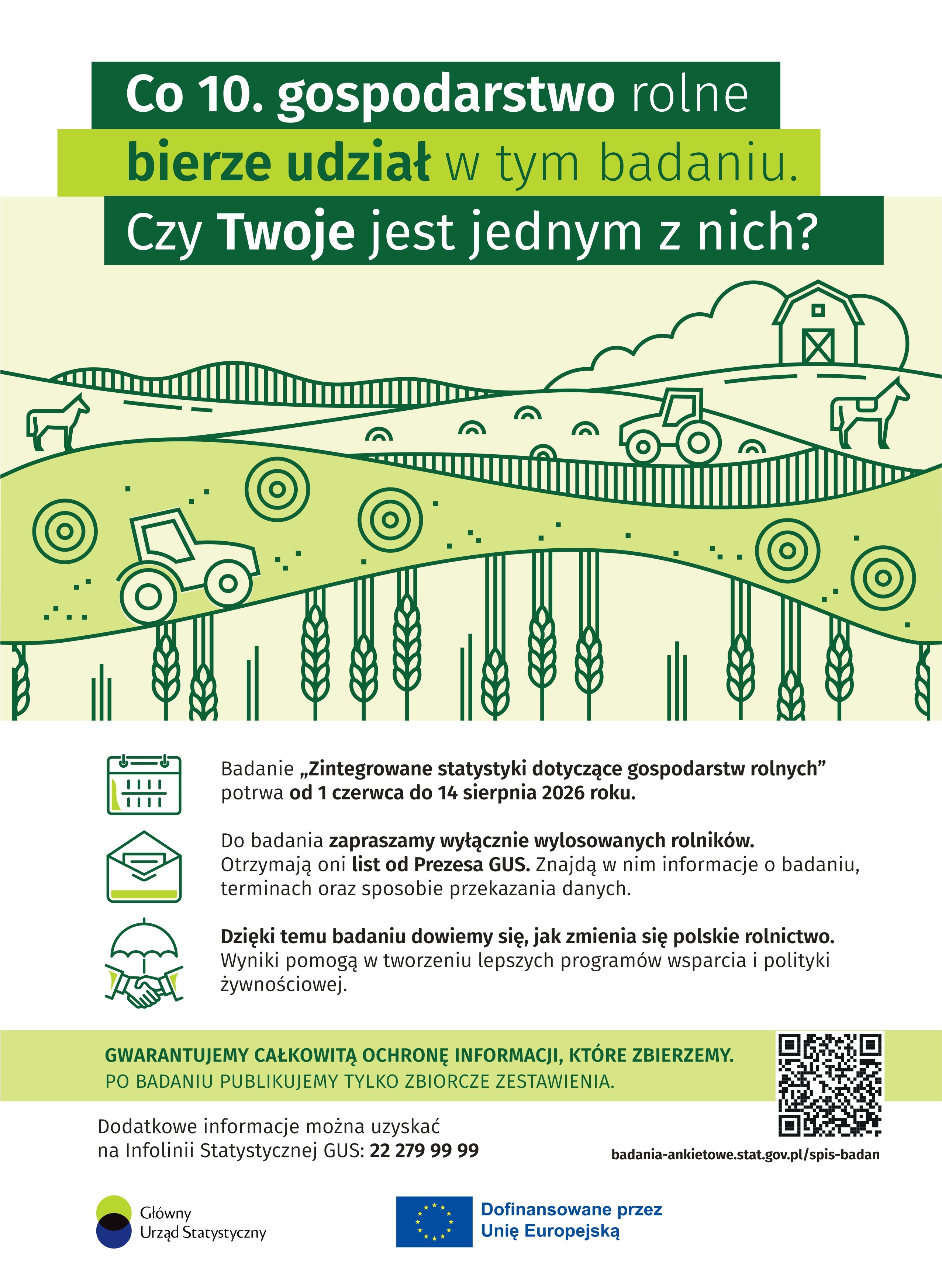 Plakat -  Zintegrowane statystyki dotyczące gospodarstw rolnych