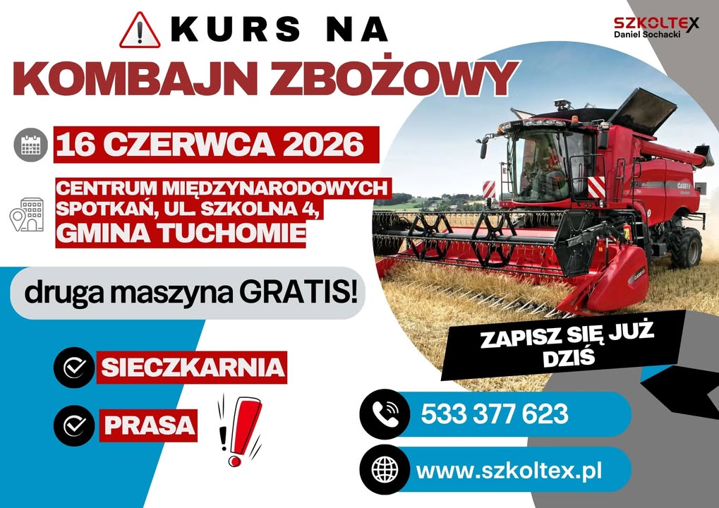 Kurs na&nbsp;kombajn zbożowy - plakat
