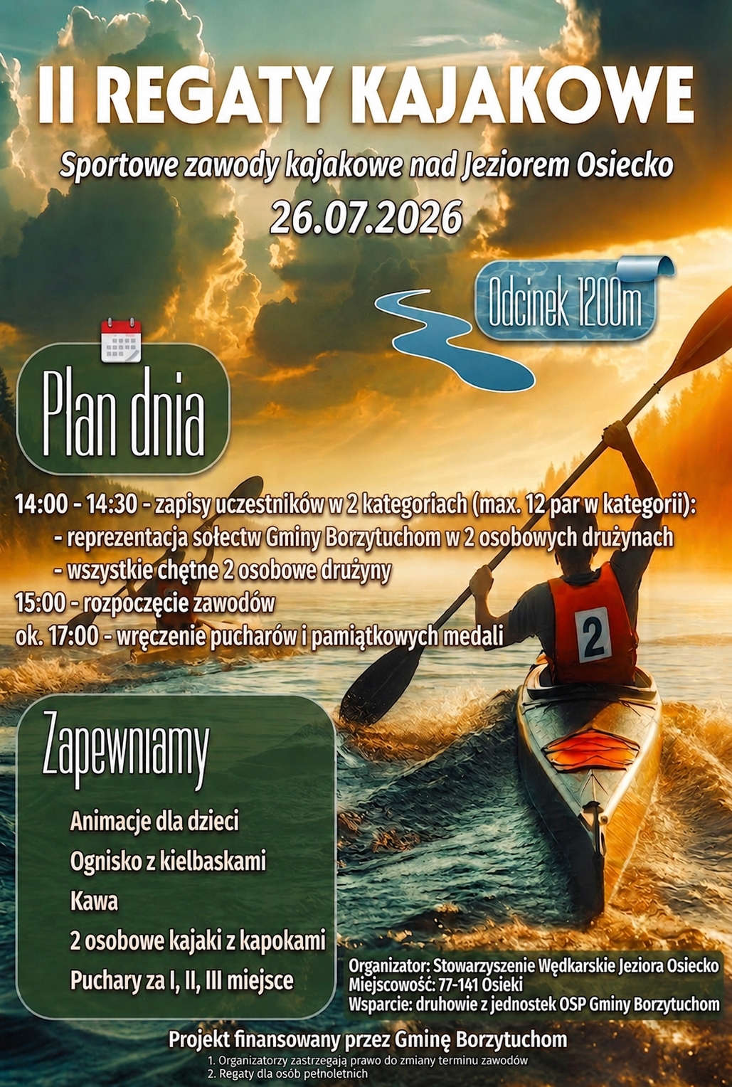 Plakat informacyjny - II Regaty Kajakowe