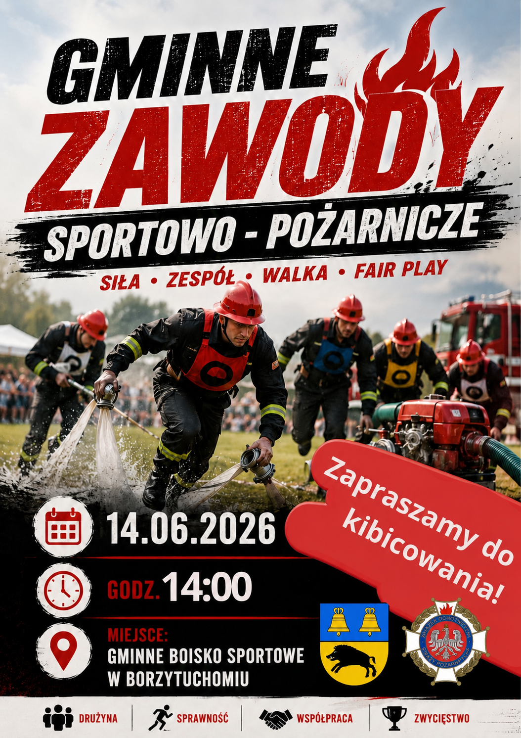 Plakat - Zawody Sportowo - Pożarnicze