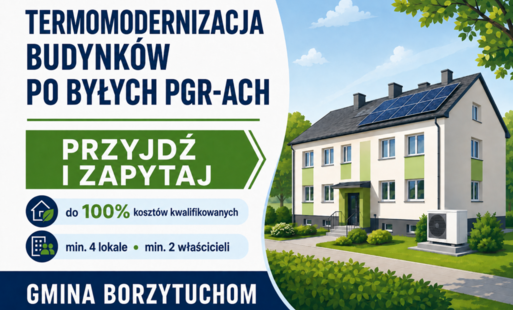 Infografika - Termomodernizacja budynków po byłych budynkach PGR