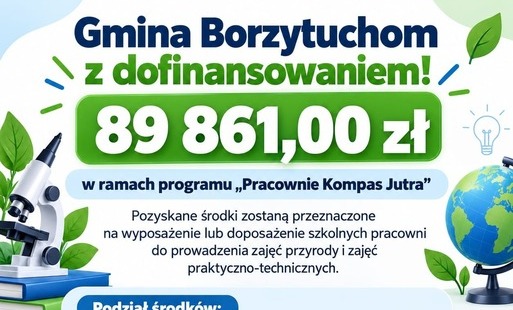 Gmina Borzytuchom z dofinansowaniem "Pracownie Kompas Jutra"