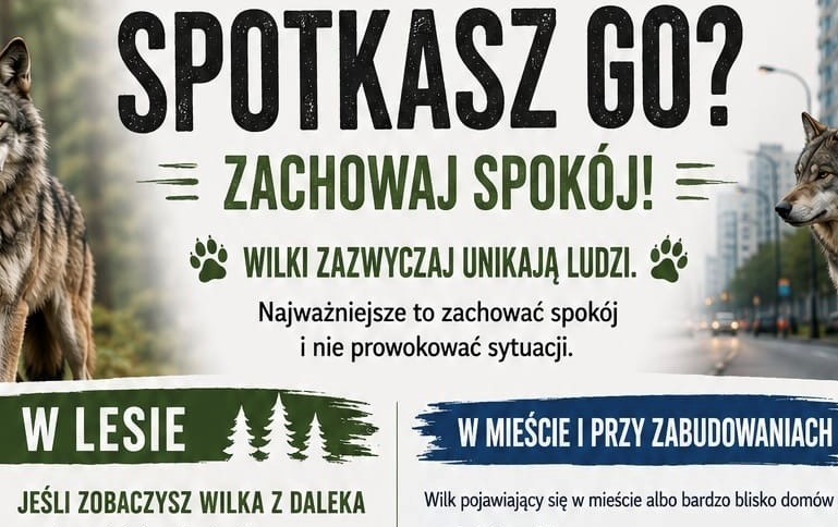 Jak zachować się w przypadku spotkania z wilkiem?